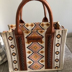 Wrangler Geometric Tan and Brown Tote